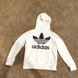 White Adidas Hoodie M youth